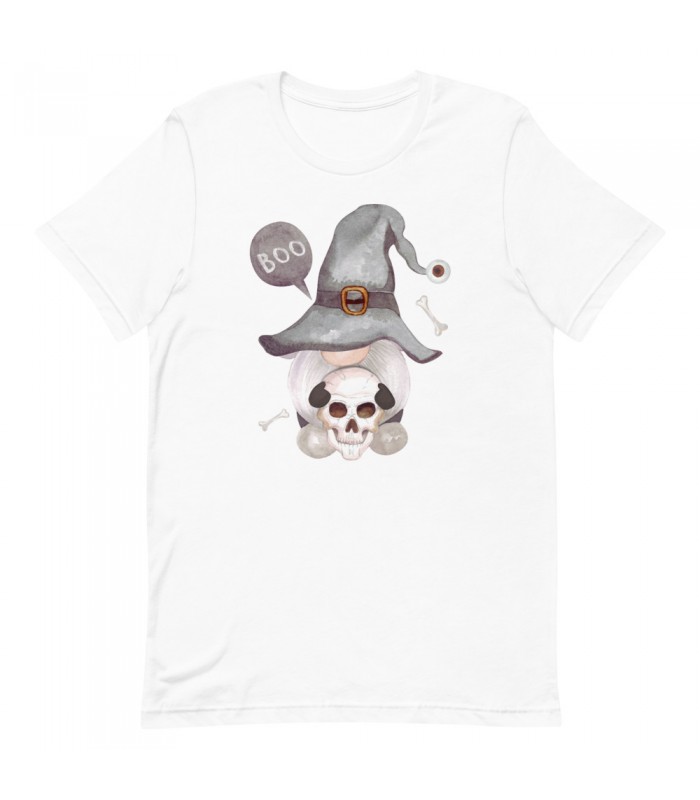Camiseta Adulto Halloween - Gnomo con calavera